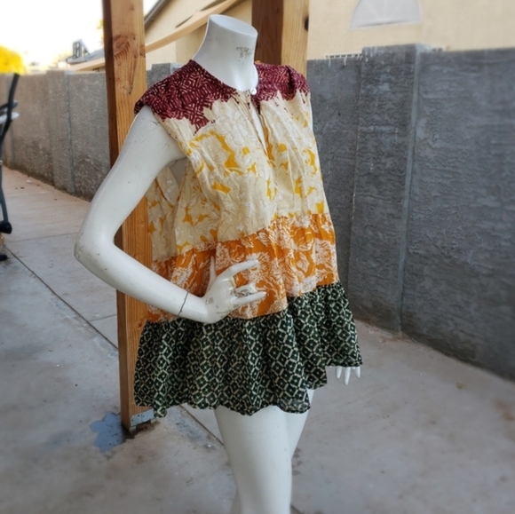 Free People Yellow Multi Gotta Have You Tunic Top Casual Dress - Picture 2 of 11